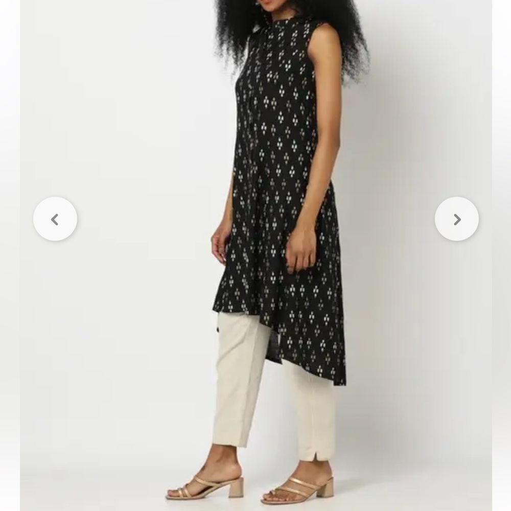 Avaasa Elegant Women Black A-Line Kurta Size L - Picture 9 of 10